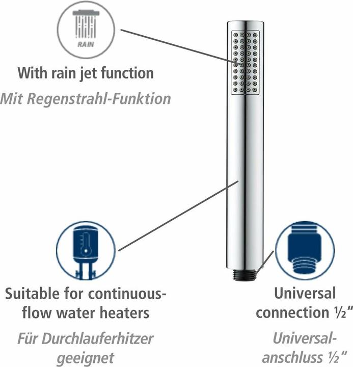 Immagine prodotto Wenko Set di soffioni doccia Basic Line (1 Tipo di fascio)