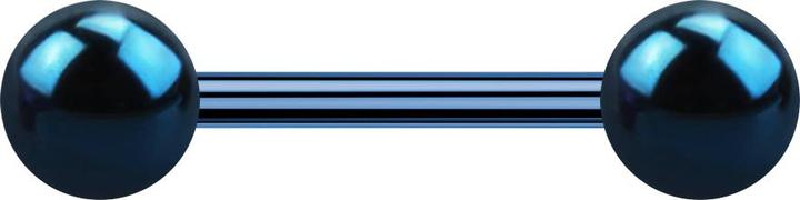 Image du produit Star Piercing Barbell bleu foncé avec deux boules (Acier chirurgical 316L)