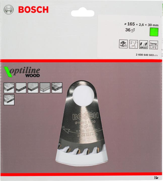 Actual product image Bosch Professional Zubehör PRO Wood circular saw blade, 165 x 2.6 x 30 mm