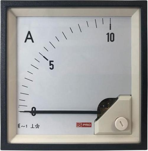 Actual product image RS PRO Analogue Panel Ammeter 10 (Input)A AC, 92mm