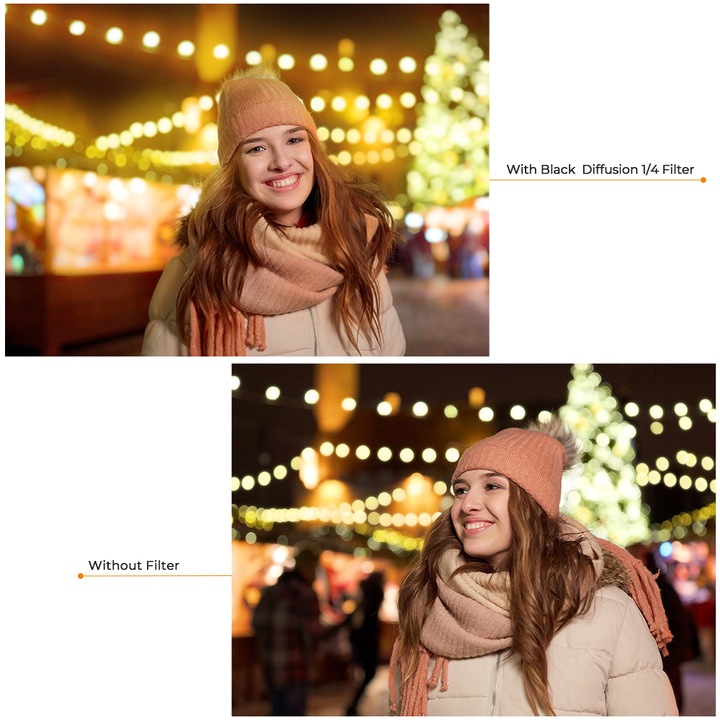 Image du produit K&F Concept Filtre K&F Filter Diffuser HD Black Mist 1/8 K&F 46mm 46 mm (46 mm, Filtre Black Mist)