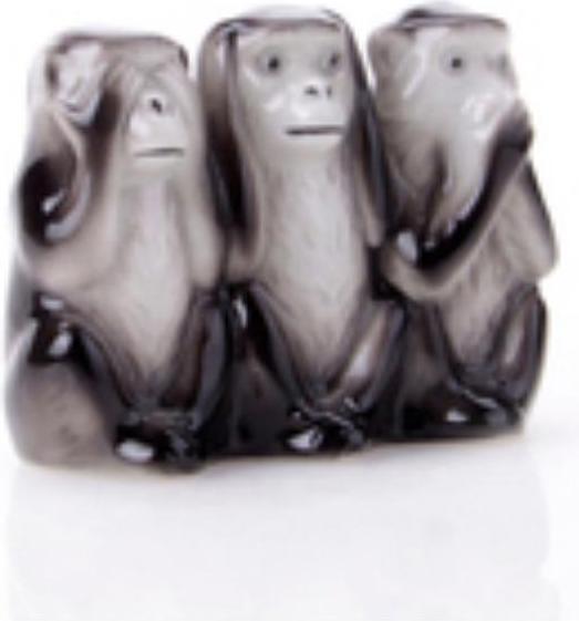 Actual product image 00872/40SW - Three monkeys (black and white)