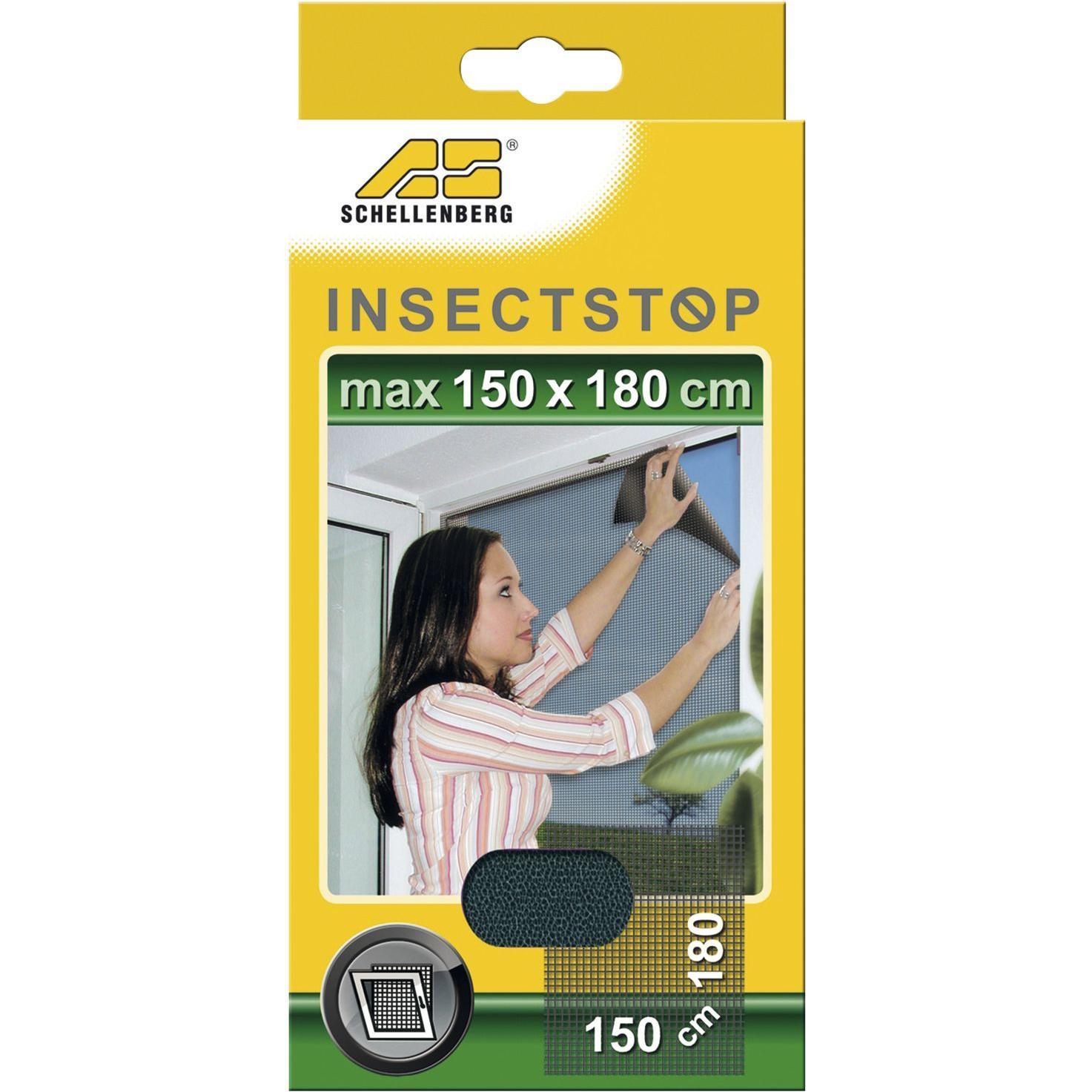 Schellenberg, Fliegengitter, Insektenschutzgitter für Fenster Fliegenschutzgitter 1500 x 1800 mm anthrazit