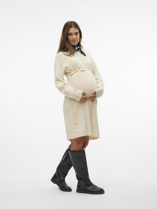 Image du produit Mamalicious Coupe normale Col rond Manches côtelées Robe courte en tricot (L)
