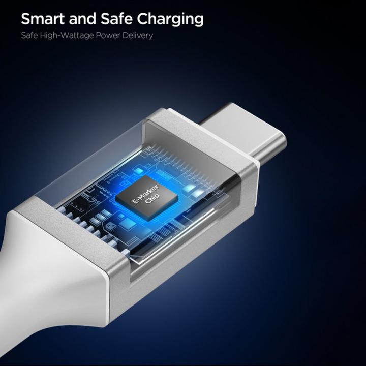 Actual product image Spigen Essential USB C to USB C 240W Cable white EB24012CC (1.20 m, 240 W)