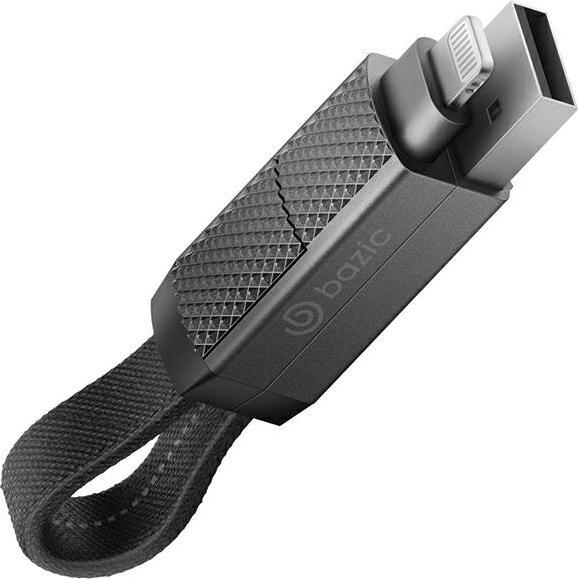 Actual product image Energea Bazic cable GoCharge Alucable 4w1 (USB-A/USB-C - USB-C/Lightning) 0.15m czarny/black 60W 3A (0.15 m, USB 3.0, 60 W)