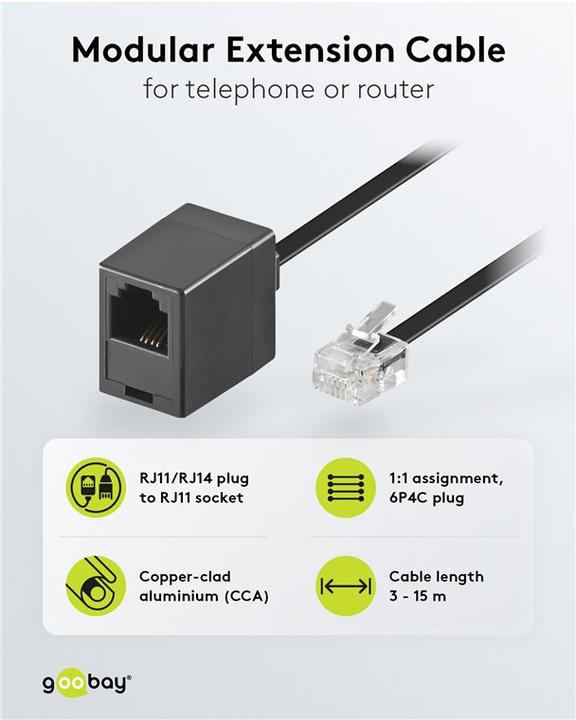 Produktbild Goobay Telefonverlängerungskabel