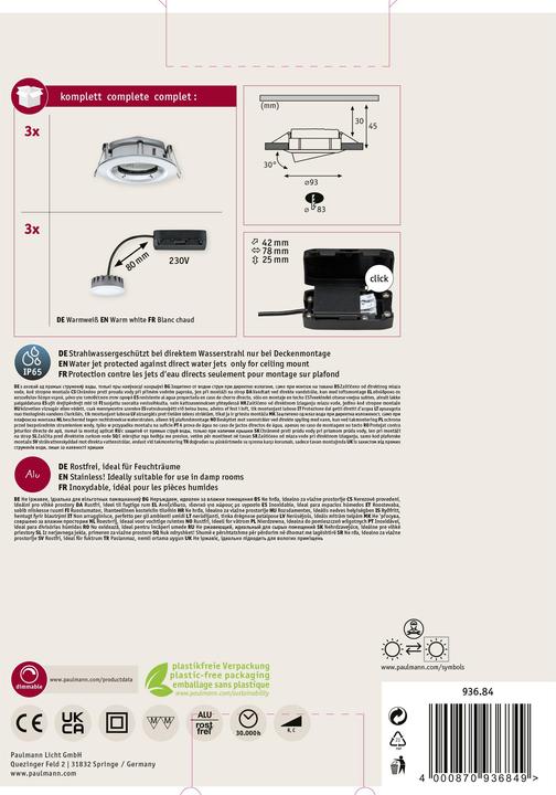 Produktbild Paulmann Einbauleuchte Nova Plus Set (425 lm)