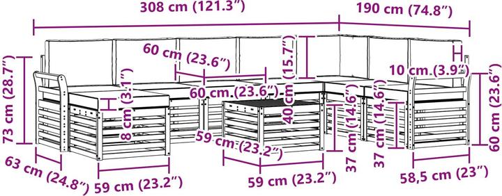 Produktbild vidaXL Outdoor-Sofa