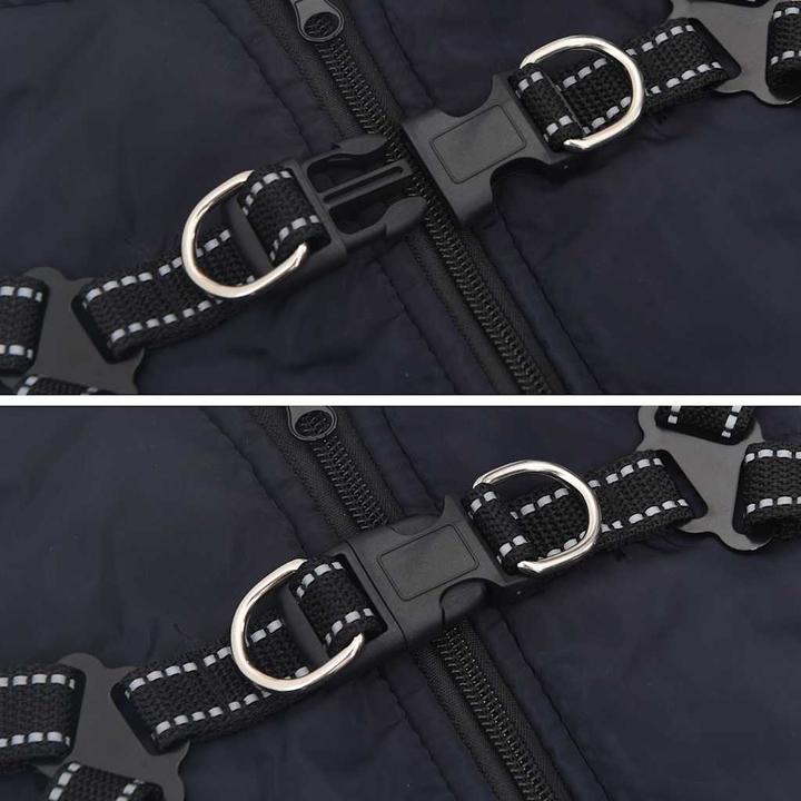 Actual product image vidaXL Dog coat harness Waterproof Reflective (28, Dog coat)