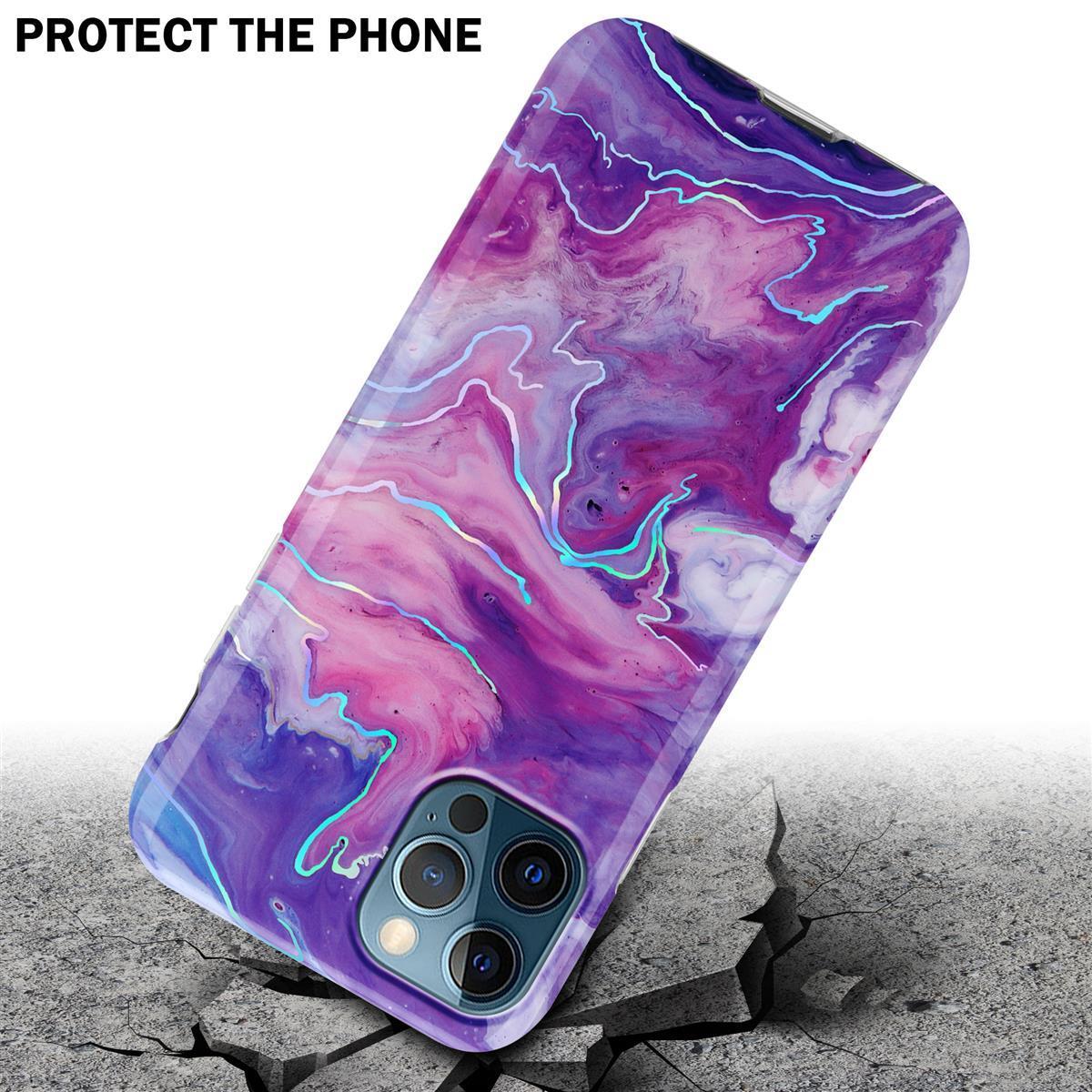 Thumbnail - Cadorabo IMD TPU Bunter Marmor Cover (Apple iPhone 12 Pro Max), Smartphone Hülle, Violett