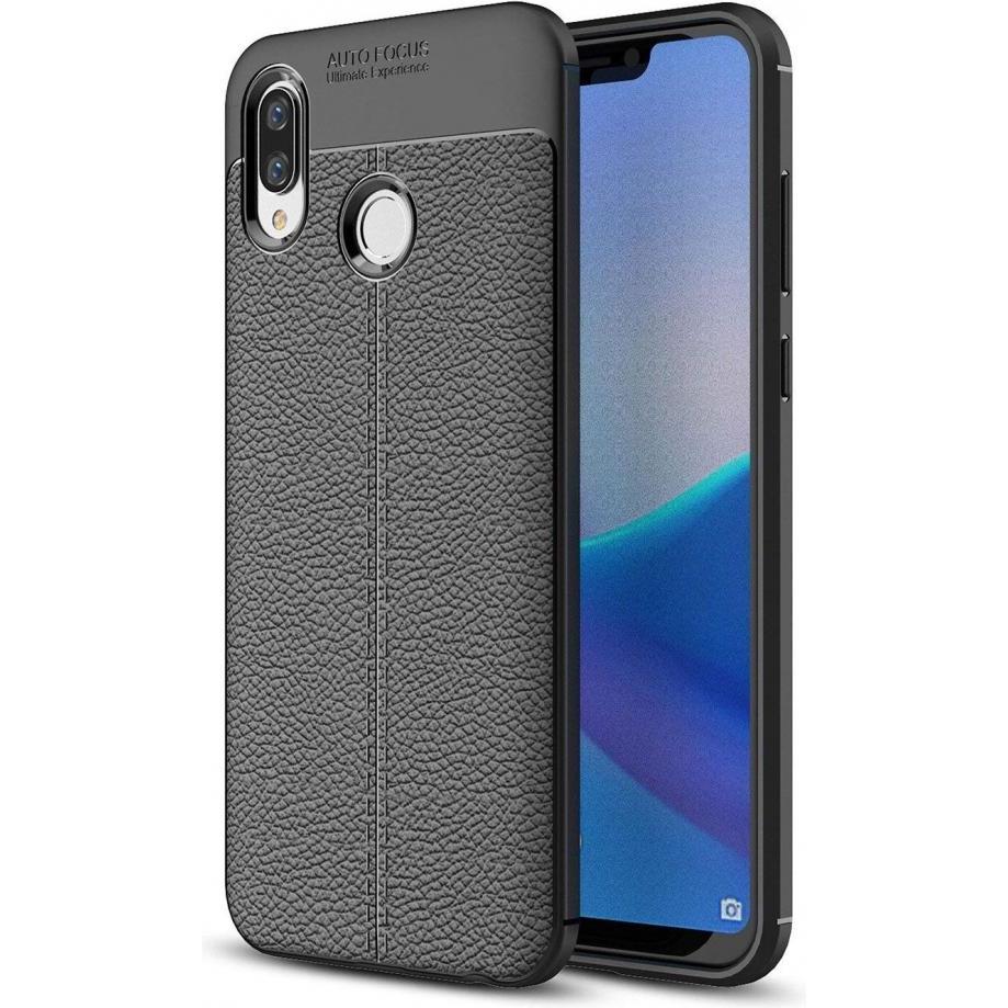 Screenguard Honor Play Hülle Leather Design TPU Cover (Honor Play), Smartphone Hülle, Schwarz