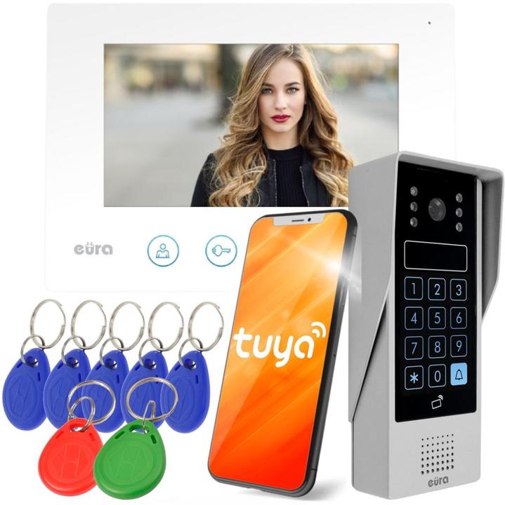 Immagine prodotto Eura Videocitofono VDP-90A3 DELTA+ bianco 7", Full HD, WLAN, 2 ingressi, dispositivo di crittografia (WiFi)