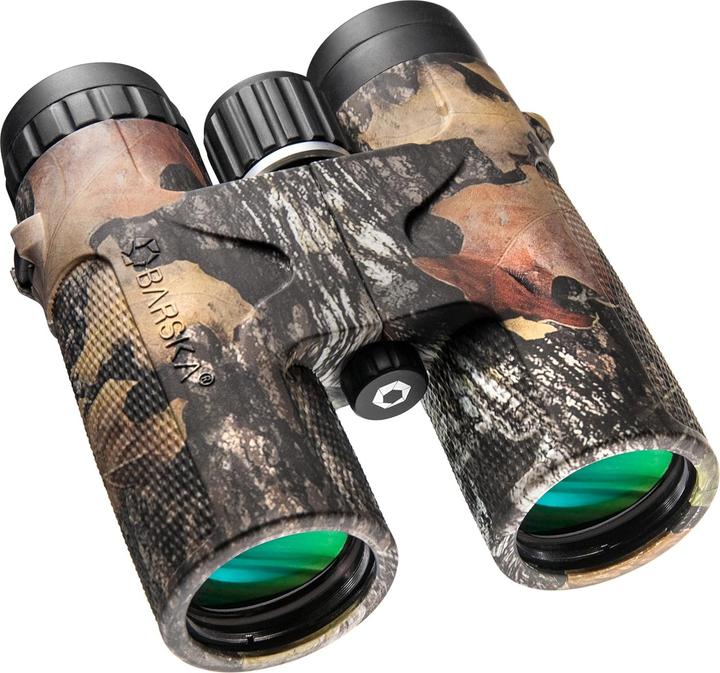 Actual product image Barska 2001216-SSI 10x42 WP Blackhawk Green Lens Binoculars in Mossy Oak - Multi, N/A (10x, 42 mm)