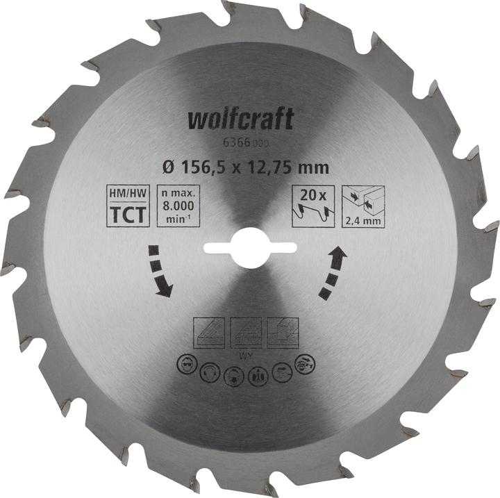 Produktbild wolfcraft Kreissägeblatt 6366000 Durchme