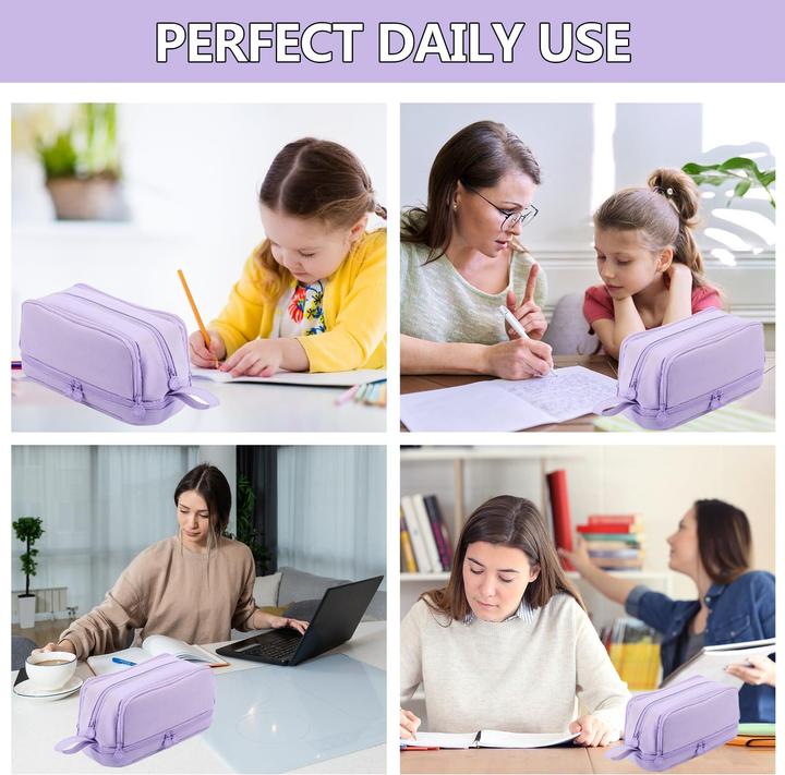 Produktbild Only-Bags.Store Federmäppchen Grosses Fassungsvermögen, 4 Fächer, Federmäppchen Teenager, Federmäppchen