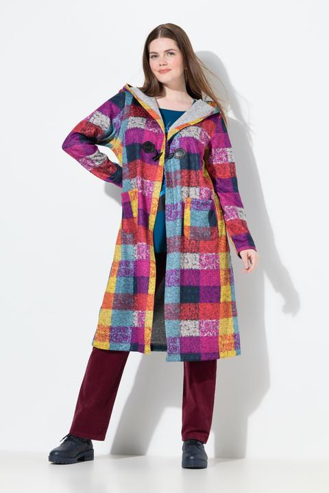 Actual product image Ulla Popken Patchwork Checked Longline Sweatshirt (46, 48)