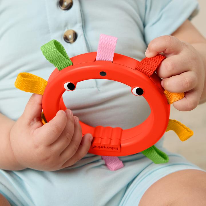 Actual product image Fisher-Price Rainbow Ribbons Activity Ring, Newborn Baby Sensory Activity Toy