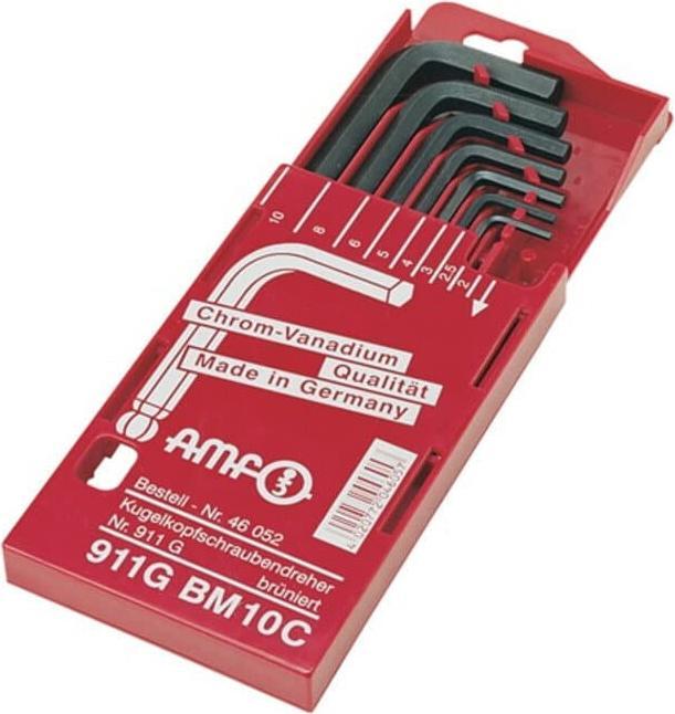 Immagine prodotto Amf Set di cacciaviti offset 911G-BM10 8 pezzi Cassetta scorrevole SW 2 - 10 mm corta Testa a sfera CV