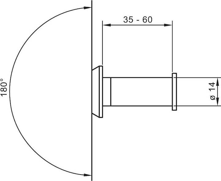 Actual product image Magni DENI Door viewer D14 mm,field of view 180G Mess.verchr. (Digital)