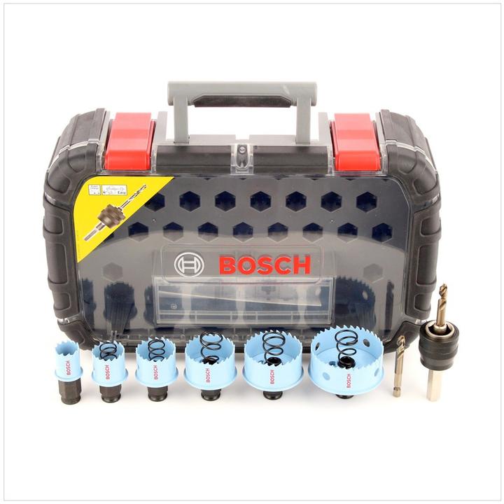 Produktbild Bosch Professional Zubehör 9-tlg. Sheet Metal Lochsägen-Set für Elektriker, 22–64 mm (22 mm, 29 mm, 35 mm, 44 mm, 51 mm, 64 mm)