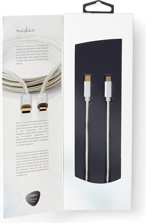 Produktbild Nedis USB-Kabel - USB 2.0 - Typ-C ™ Stecker/Micro-B Stecker - 480 Mbps - 10 W - Vergoldet - 3 m - (3 m, USB 2.0, 10 W)