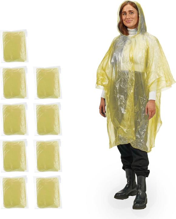 Produktbild Relaxdays 10x Regenponcho (One Size)