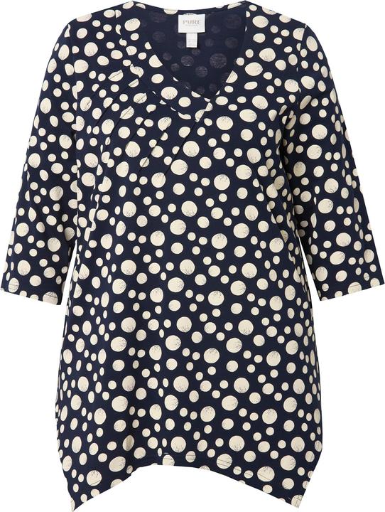 Actual product image Ulla Popken Eco Cotton Asymmetric Polka Dot Tunic Tee (56)