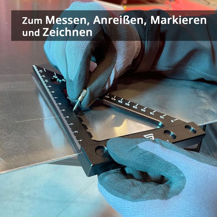 Actual product image Stahlwerk Angle triangle with stop and marking needle Aluminium