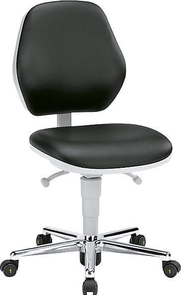 Produktbild Bimos Reinraum-Arbeitsstuhl, mit Rollen, Kunstlederbezug mit Permanentkontakt (47 - 61 cm)