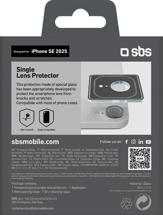 Actual product image SBS Single protective lenses for camera (1 pcs., Apple iPhone SE)