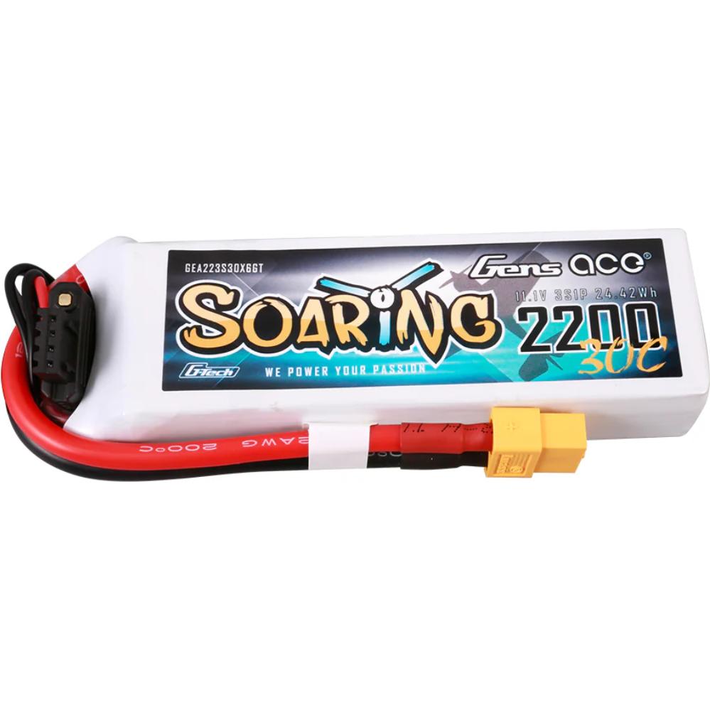 Gens Ace G-Tech Soaring 2200mAh 11.1V 30C 3S1P Lipo Battery (11.10 V, 2200 mAh)