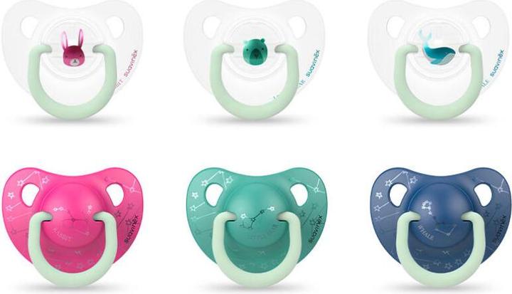 Actual product image Suavinex Anatomical Silicone Pacifier Night 0 6m 2h (2 x, up to 6 M.)