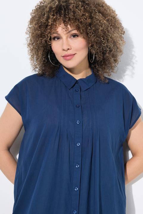 Produktbild Ulla Popken Longbluse, Biesen, A-Linie, Hemdkragen, Halbarm (42, 44)