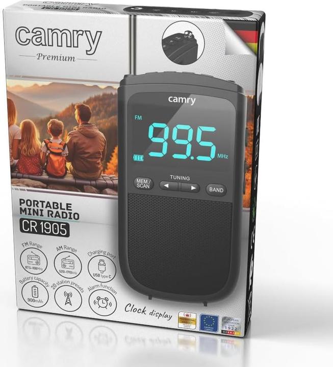 Produktbild Camry Interactive solution | Portable mini radio | CR 1905 | Alarm function | Black (AM, FM)