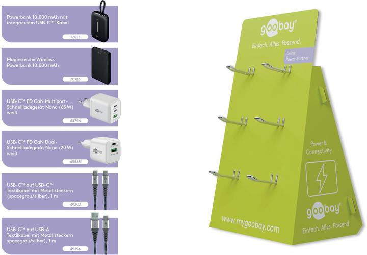 Goobay POS Aufsteller (10000 mAh, 65 W)