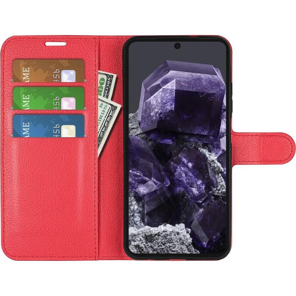 Thumbnail - Cover-Discount Google Pixel 8a - Leder Etui Hülle (Google Pixel 8a), Smartphone Hülle, Rot