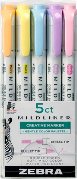 Zebra Mildliner Stifte Bulletjournal Gentle Color Palette 5er Set (5x)