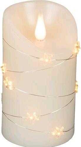Actual product image Konstsmide LED real wax candle cream white with star wire