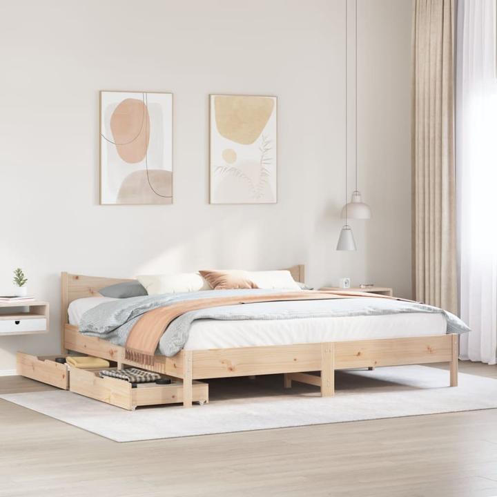 Immagine prodotto vidaXL Letto con cassetti in pino (180 x 200 cm)