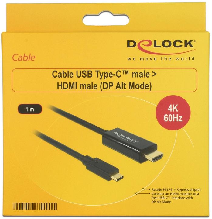Productafbeelding Delock Thunderbolt 3| USB Type C - HDMI (Type A) (1 m, HDMI, USB Type C)