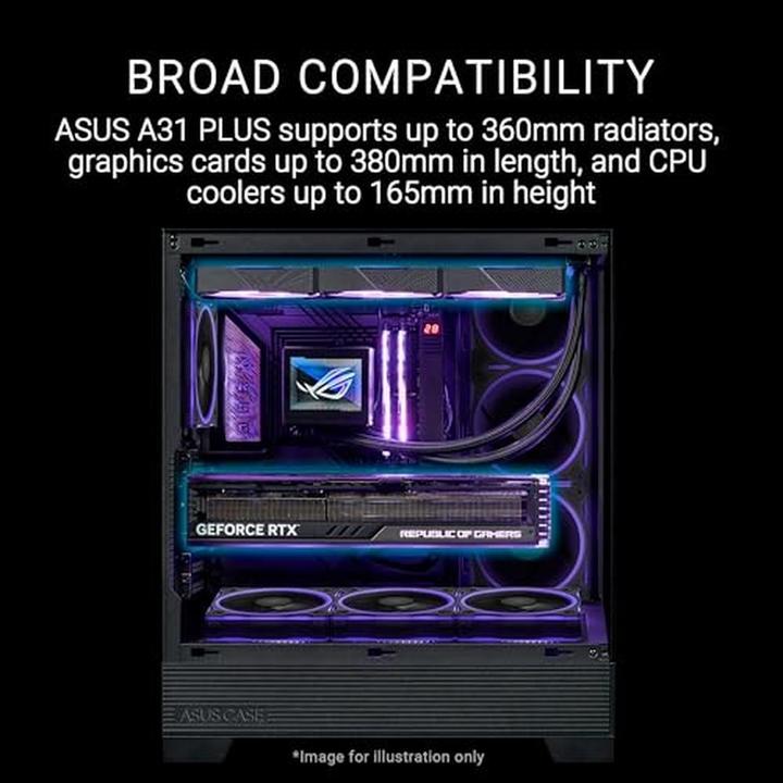 Actual product image ASUS A31 Plus Tg Argb Black (ATX, Mini-ITX, mATX)