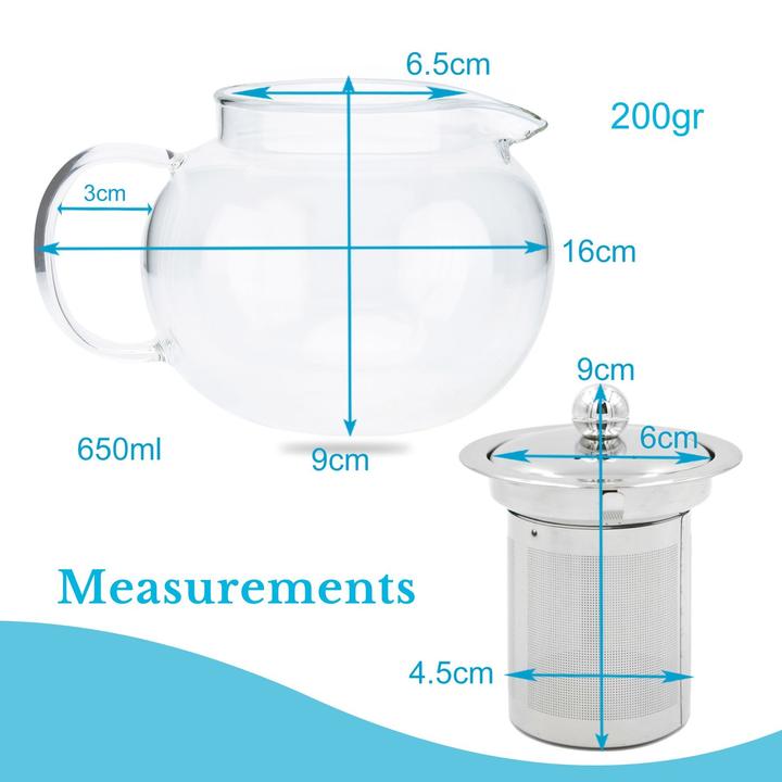 Actual product image Intirilife Teapot with filter 650ml (0.65 l)