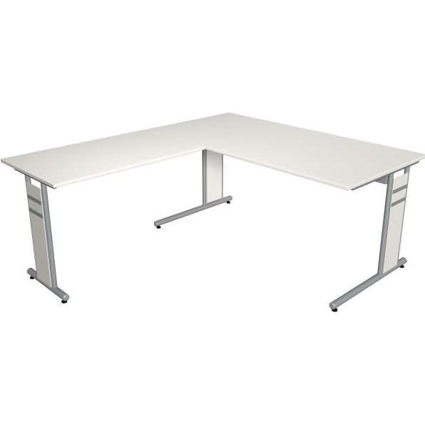 Thumbnail - Kerkmann, Schreibtisch, Schreibtisch Form4 160 C-Fuss-Gestell 160x80x68-82cm / Anbau 100x60cm weiss