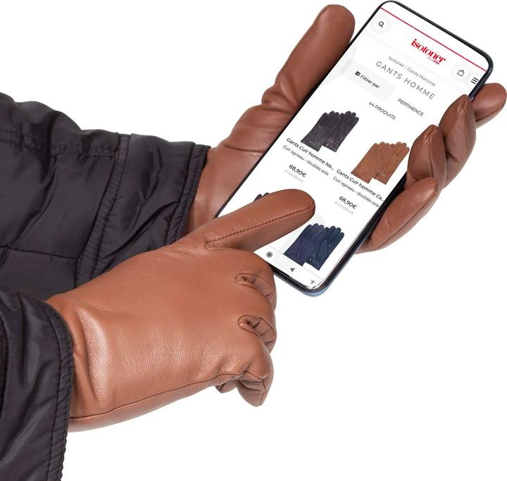 Actual product image Isotoner W'S Gants Tactiles Cuir Chaud (7)