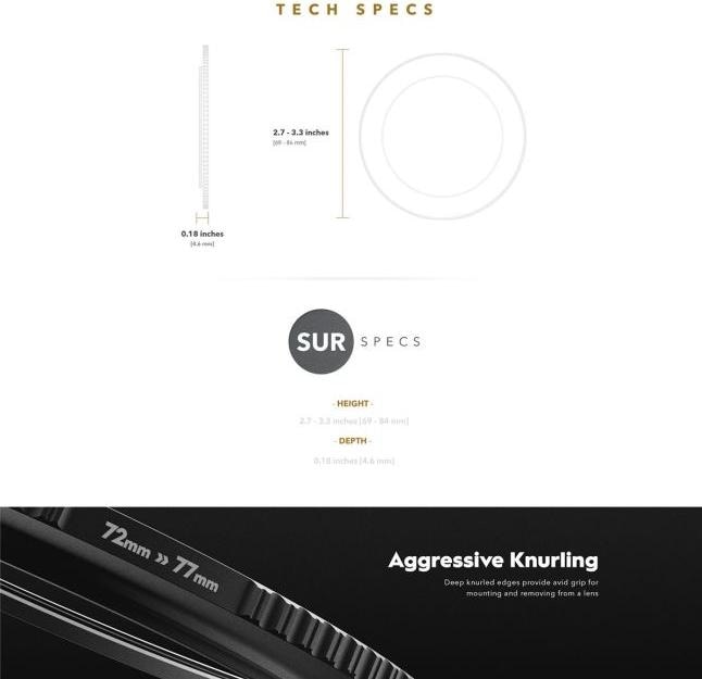 Productafbeelding PolarPro Tussenring QuartzLine (82 mm, Polarisatiefilter)
