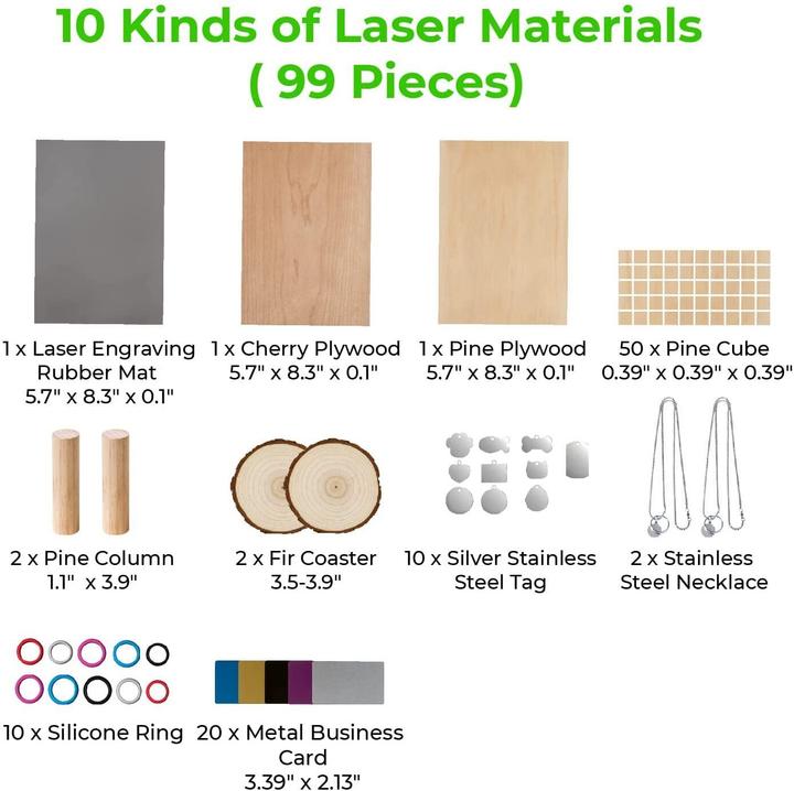 Actual product image XTool Laser Material Pack