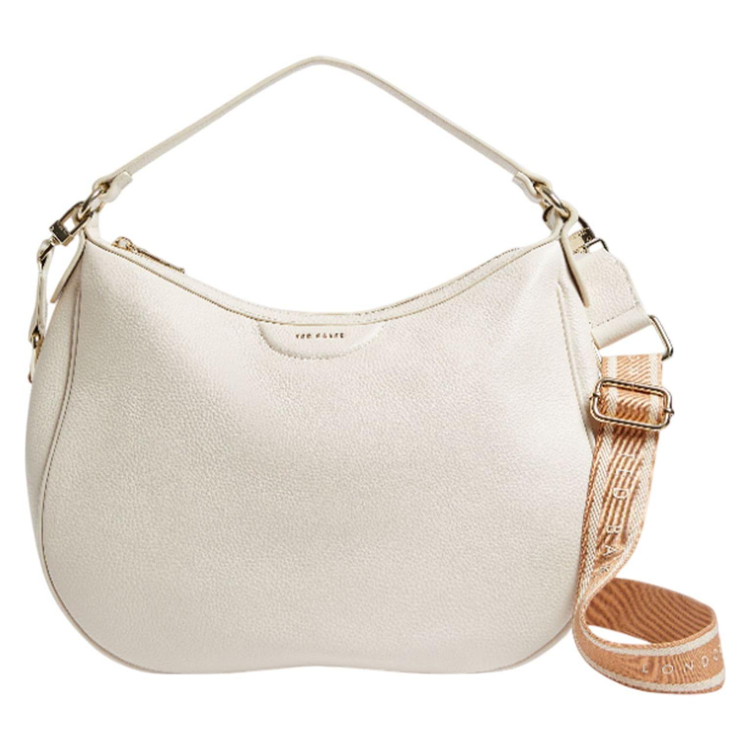 Ted Baker, Damen, Handtasche, Esiah Webbing Slouchy Leather Hobo Bag, Weiss