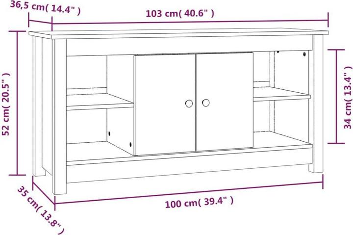 Produktbild vidaXL TV-Schrank (103 x 36.50 x 52 cm)