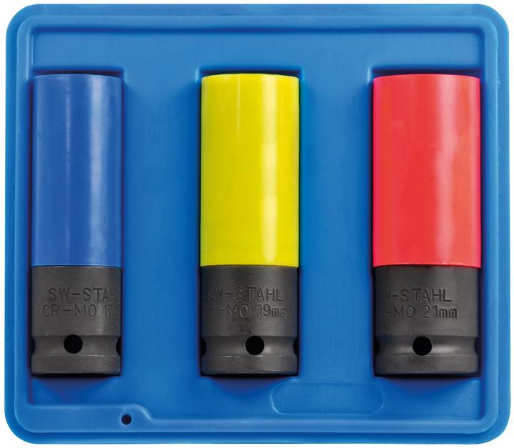 Produktbild SW-Stahl 07870L Schlagschrauber Nüsse Set I 3-teilig I 1/2 Zoll I 17, 19, 21 mm (17 mm, 19 mm, 21 mm)
